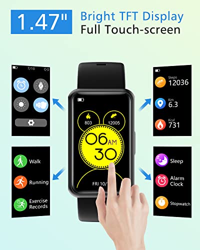 Cloudpoem Fitness Tracker No Bluetooth No APP/Phone Required, Fitness Watch for Men Women Parents Pedometer Watch with Sleep Tracker Steps Counter Alarm Clocks IP68 Waterproof (Black) - Image 3