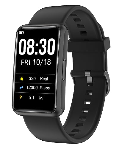 Cloudpoem Fitness Tracker No Bluetooth No APP/Phone Required, Fitness Watch for Men Women Parents Pedometer Watch with Sleep Tracker Steps Counter Alarm Clocks IP68 Waterproof (Black) - Image 1