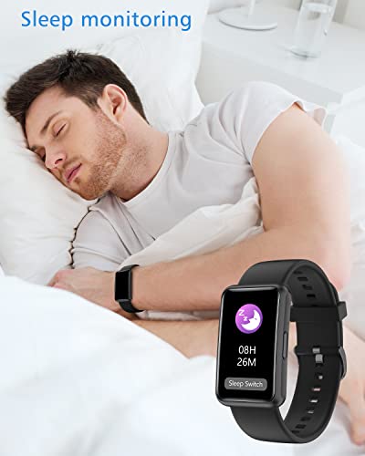 Cloudpoem Fitness Tracker No Bluetooth No APP/Phone Required, Fitness Watch for Men Women Parents Pedometer Watch with Sleep Tracker Steps Counter Alarm Clocks IP68 Waterproof (Black) - Image 5