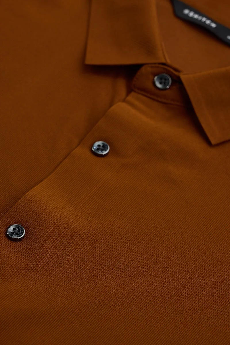 SNITCH Rust Orange Stitchless Stretch Shirt
