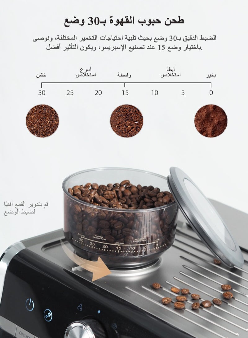 هيبرو مكينة صنع القهوه الإحترافيه H7 مع مطحنه من هايبرو باريستا 20 بار شامل معها جميع الإكسسوارات - Image 4