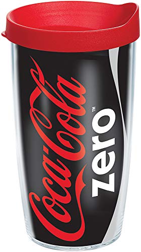 Tervis Coca-Cola - Coke Zero Can Made in USA Double Walled Insulated Tumbler Travel Cup Keeps Drinks Cold & Hot, 16oz, Red Lid - Image 1