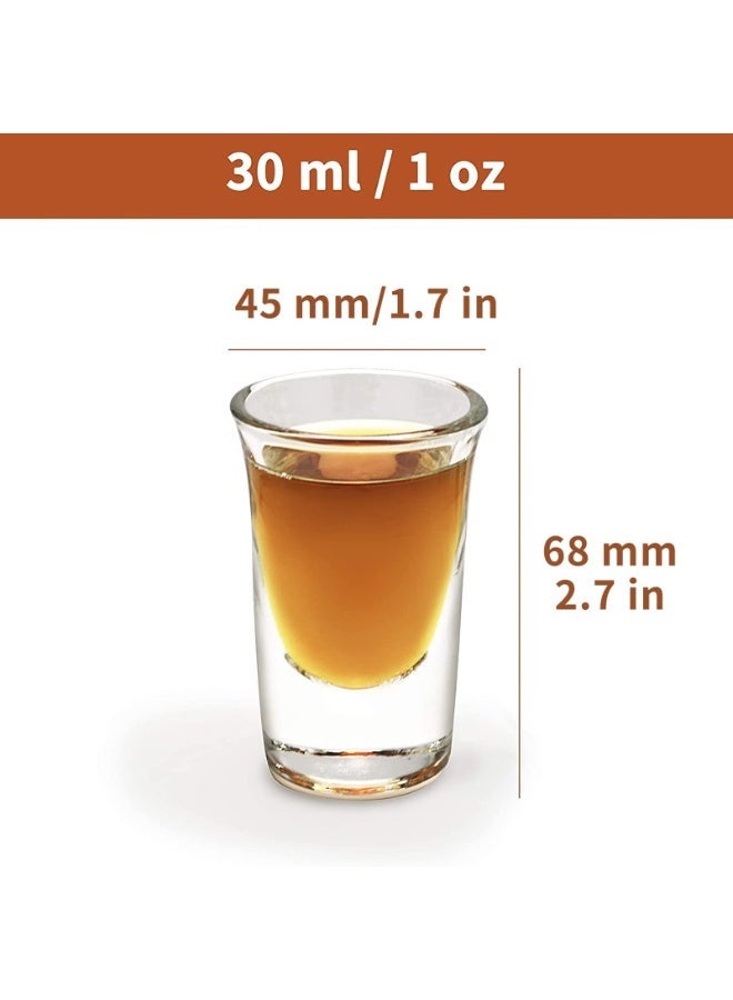 Shot Glasses Set 12pcs 30ml/1oz Shot Glass Tray Holder Organizer Straight Thick Base Clear Whiskey Tequila Glass Cups for Liqueurs Party Club Home Bar Drinking (Set of 12) - Image 2