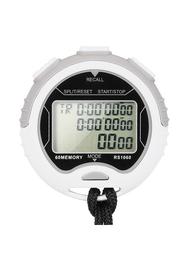 Professional Digital Stopwatch Timer Waterproof Digital Handheld LCD Timer Chronograph Sports Counter with Strap for Swimming Running Football Training