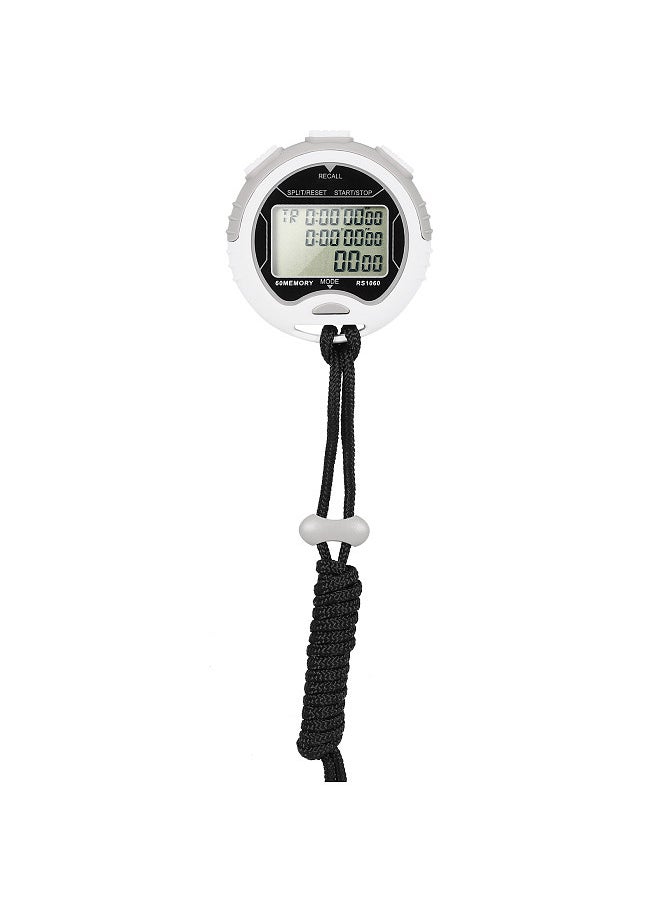 Professional Digital Stopwatch Timer Waterproof Digital Handheld LCD Timer Chronograph Sports Counter with Strap for Swimming Running Football Training