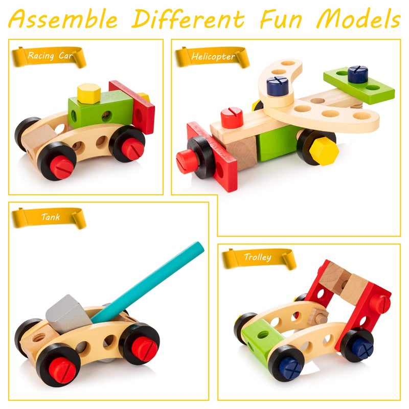 KIDWILL Tool Kit for Kids, 36-Piece Wooden Toddler Tools Set Includes Tool Box, Montessori Educational Stem Construction Toys for 2 3 4 5 6 Year Old Boys Girls, Best Birthday Gift for Kids - Image 2