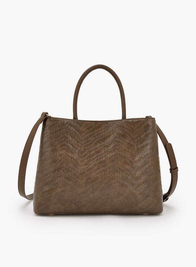 Le Confort Textured Tote Bag With Magnetic Closure - Image 5