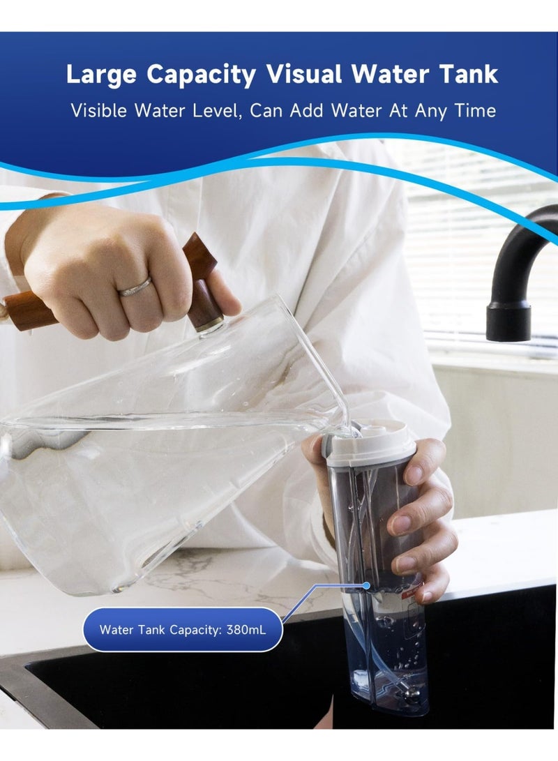 ممسحة بخار عالية الطاقة بقوة 1200 واط للأرضيات متعددة الأسطح (الخشب/البلاط/السجاد) مع بخار قابل للتعديل، وتسخين سريع لمدة 18 ثانية، وخزان مرئي سعة 380 مل، ووظيفة العلاج بالروائح العطرية - Image 4