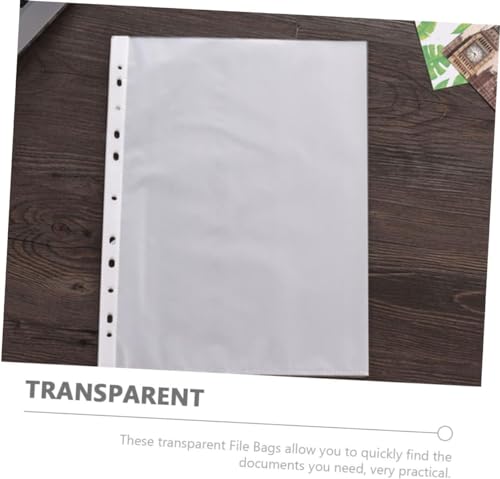 WHNOATOC 20 Pack 200 Micron Sheet Protectors, Plastic Clear Folder Leafs Document Sleeves, Heavyweight Non-Glare, Reinforced 11-Hole, Acid-Free, Archival Safe for Documents and Photos (A-4 Size) - Image 3