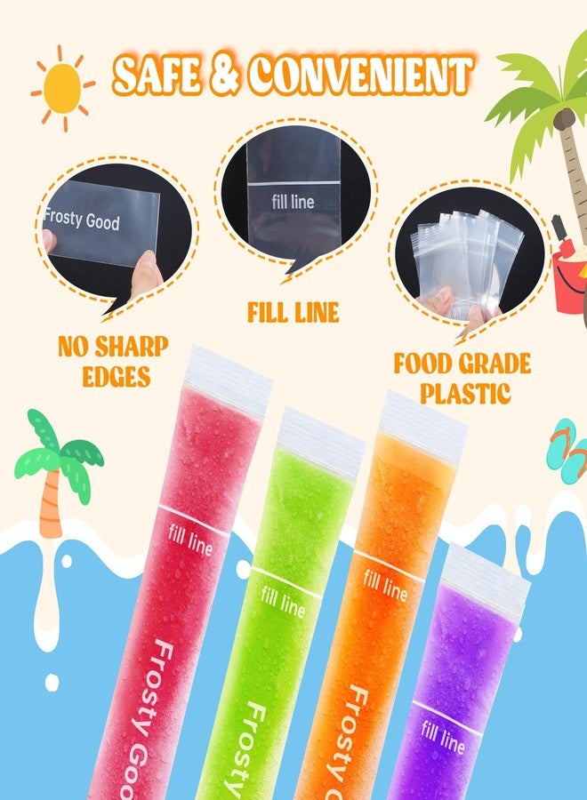 Jadairy 150 Disposable Ice Popsicle Mold Bags (8x2"), BPA-Free, Freezer Pop Bags for DIY Ice Pop, Yogurt Tubes, Fruit Popsicle - Image 3