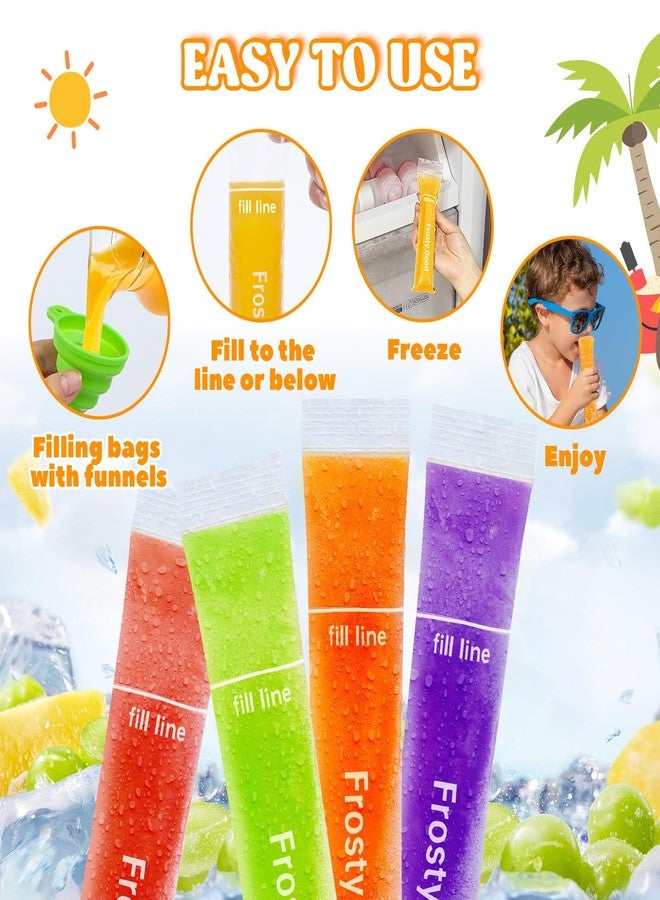 Jadairy 150 Disposable Ice Popsicle Mold Bags (8x2"), BPA-Free, Freezer Pop Bags for DIY Ice Pop, Yogurt Tubes, Fruit Popsicle - Image 4
