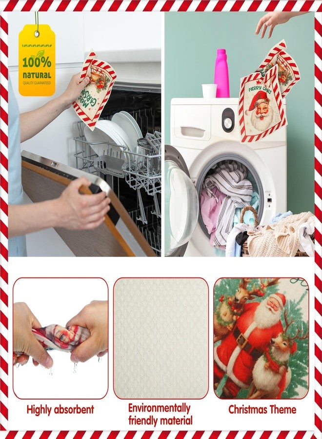 Layhit مناديل مطبخ سويدية لعيد الميلاد 9 قطع قابلة لإعادة الاستخدام ماصة للتنظيف للمطبخ والحمام وحفلات الزفاف وحفلات عيد الميلاد واحتفالات الانتقال للمكتب - Image 3
