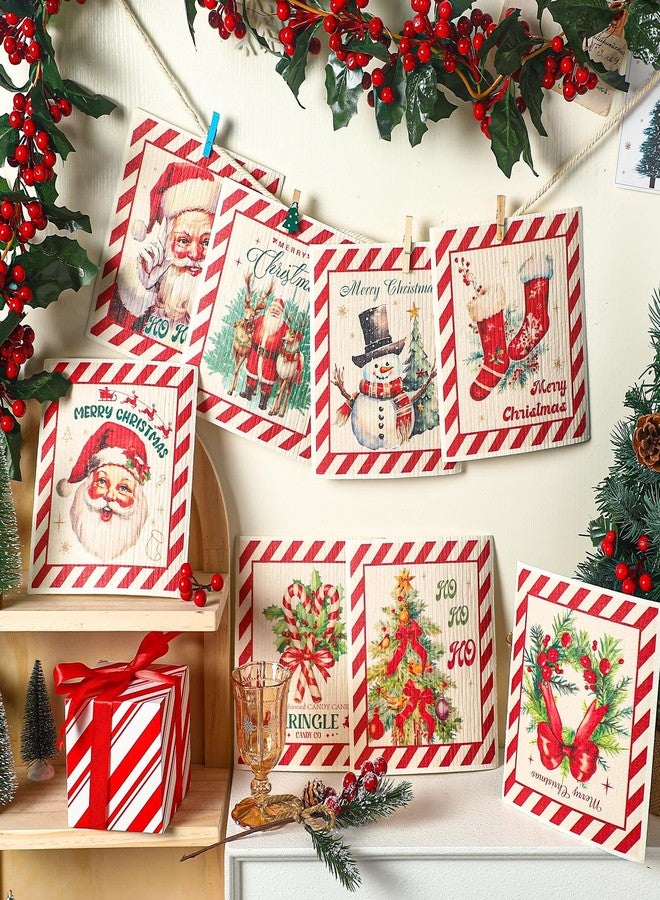 Layhit مناديل مطبخ سويدية لعيد الميلاد 9 قطع قابلة لإعادة الاستخدام ماصة للتنظيف للمطبخ والحمام وحفلات الزفاف وحفلات عيد الميلاد واحتفالات الانتقال للمكتب - Image 4