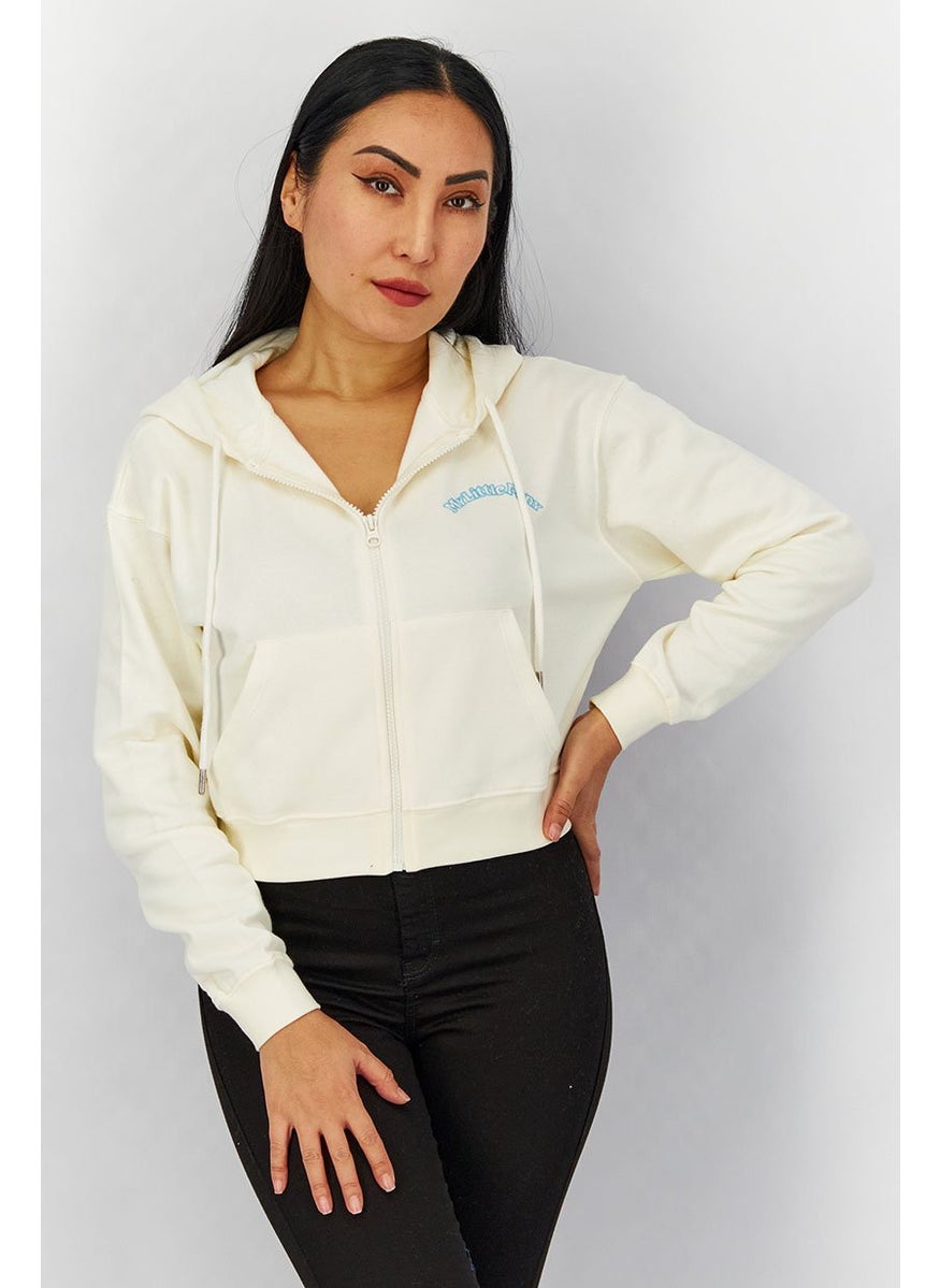 Women Hooded Neck Embroidered Full Zip Sweatshirt, Ecru - pzsku/Z08852F0F3EF40D47BB8BZ/45/_/1737642981/b774faca-edb6-46a2-8192-dbdd502f0d13