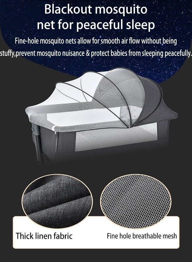 keke Multifunctional adjustable portable folding baby bed bedside baby bed toddler cradle with mosquito net - Image 4