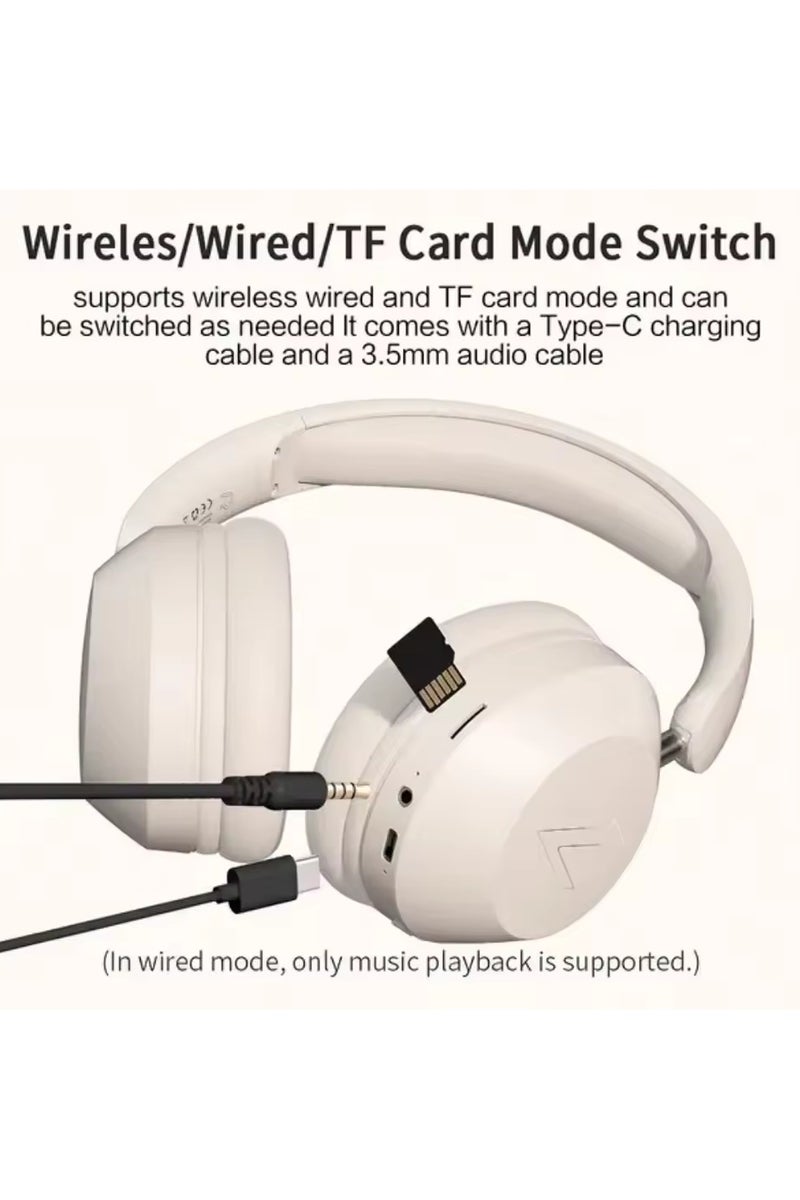 caijin Head-mounted Bluetooth headset, foldable wireless Bluetooth headset, no sound leakage wireless gaming headset, Hi-Fi stereo sports headset, long battery life, compatible with mobile phones, computers, iPads, etc. - Image 3