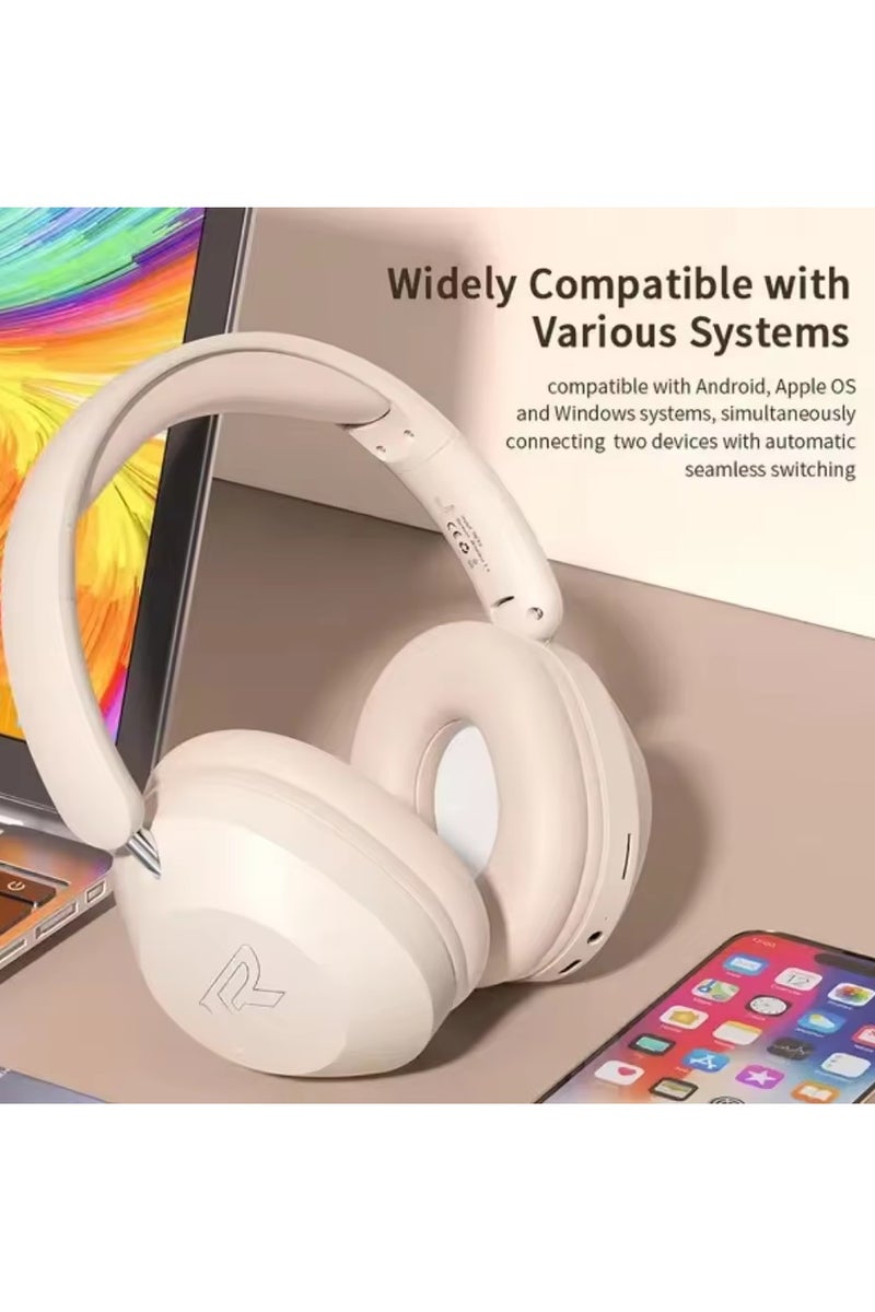 caijin Head-mounted Bluetooth headset, foldable wireless Bluetooth headset, no sound leakage wireless gaming headset, Hi-Fi stereo sports headset, long battery life, compatible with mobile phones, computers, iPads, etc. - Image 4