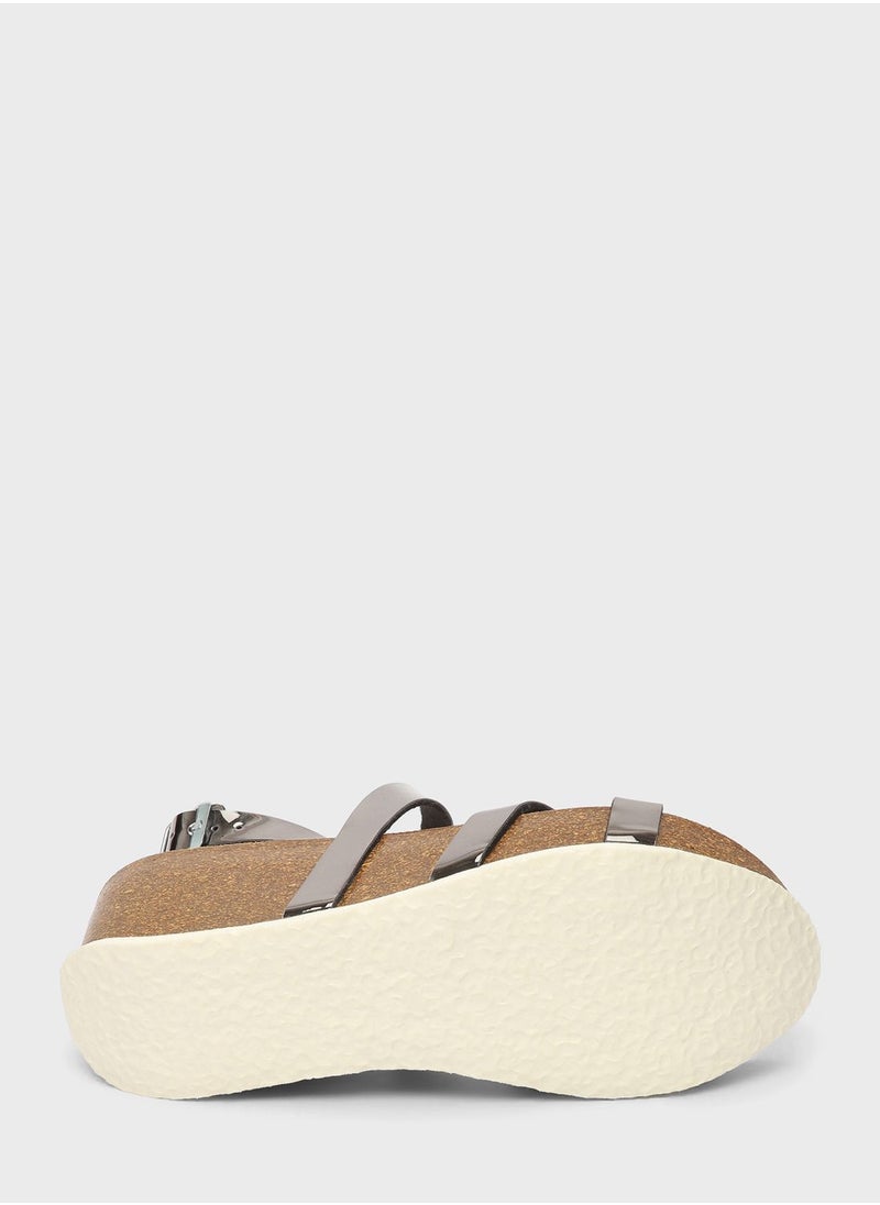 BAYTON - Asteria Strappy Mid Heel Wedges - Image 1