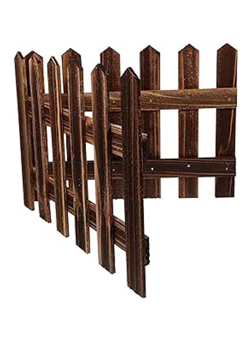 LINGWEI Wooden Garden Fence Wood Garden Picket Fence Garden Landscape Edging Border Lawn Edgings Panels Wooden Interlocking Panels Animal Barrier Garden Fence Stakes - Image 2