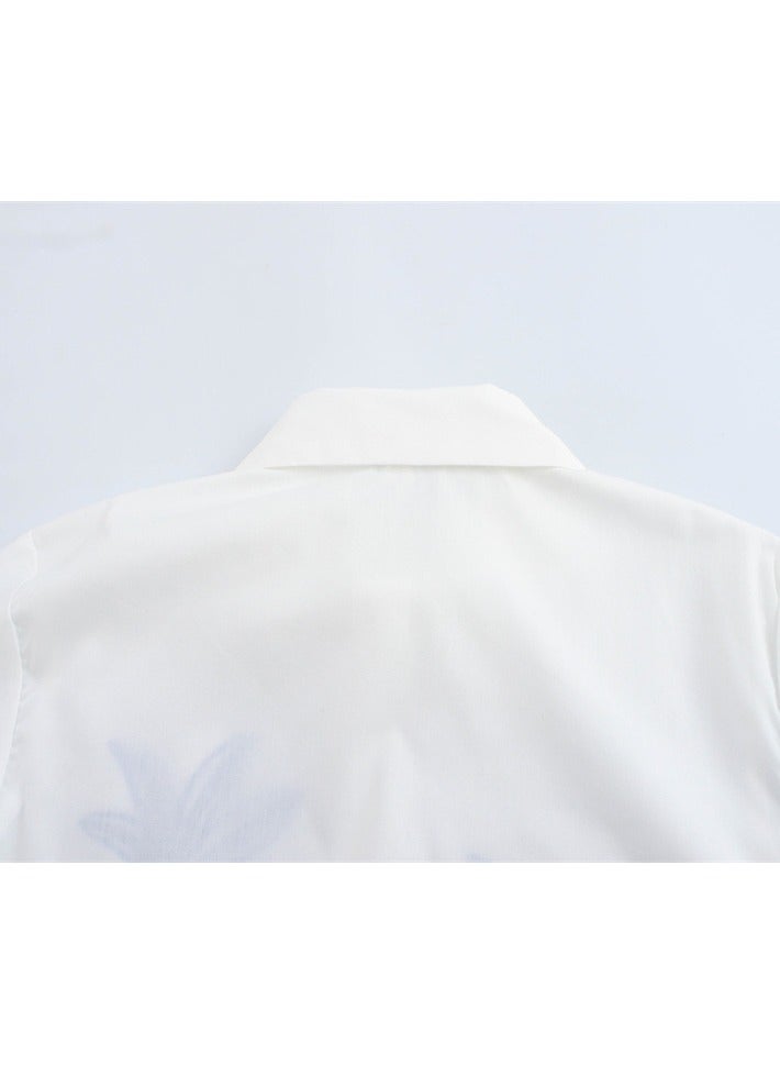 Shougu New Women's Shirt Style Top And Skirt Set  - Image 4