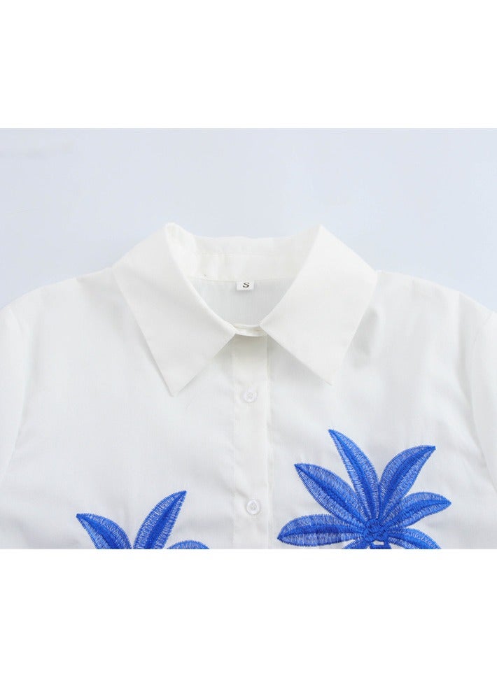 Shougu New Women's Shirt Style Top And Skirt Set  - Image 5