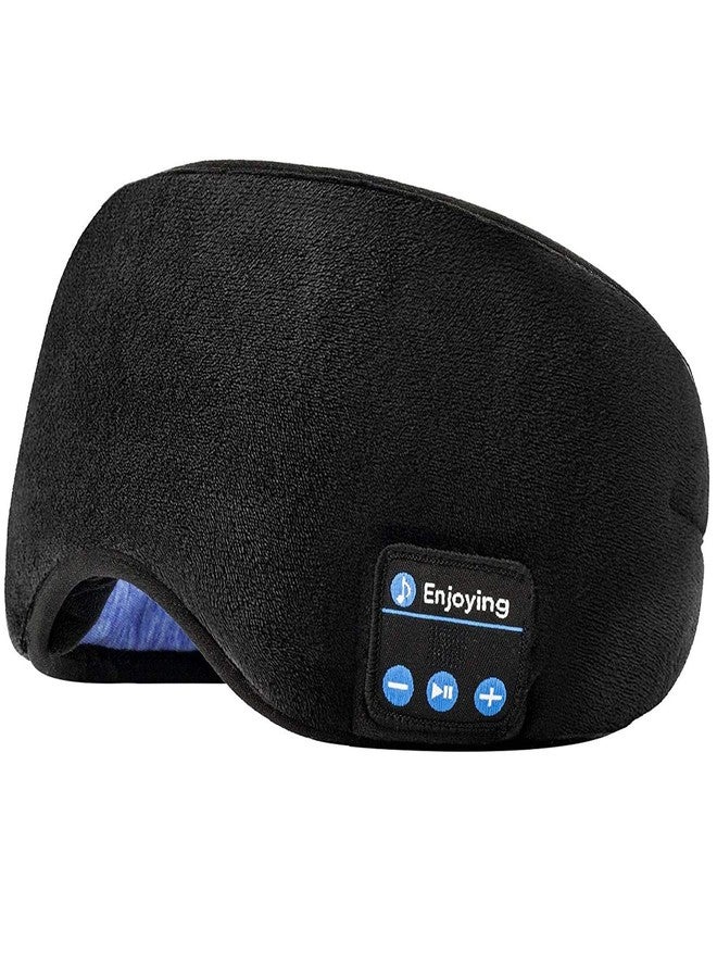 Voerou Sleep Headphones 5.2 Bluetooth Sleep Mask with Music and Ultra Thin Speakers Perfect for Sleeping, Air Travel,Meditation and Relaxation，Unique Gifts for Men Women - Black - Image 1