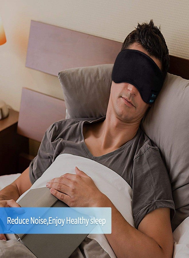 Voerou Sleep Headphones 5.2 Bluetooth Sleep Mask with Music and Ultra Thin Speakers Perfect for Sleeping, Air Travel,Meditation and Relaxation，Unique Gifts for Men Women - Black - Image 4
