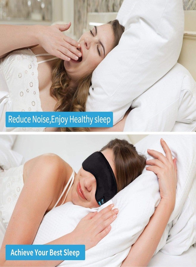 Voerou Sleep Headphones 5.2 Bluetooth Sleep Mask with Music and Ultra Thin Speakers Perfect for Sleeping, Air Travel,Meditation and Relaxation，Unique Gifts for Men Women - Black - Image 3