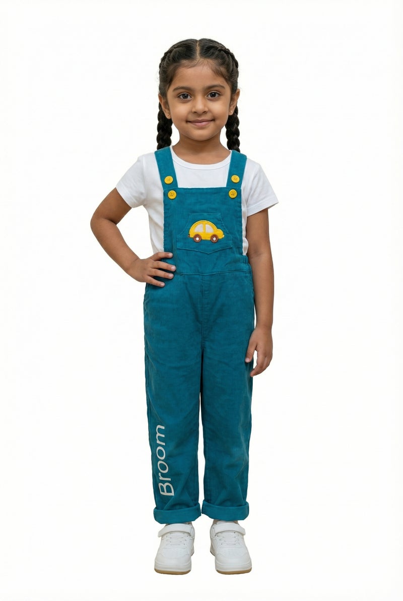 Pranava Unisex Organic Cotton Dungarees for Kids – Blue - Image 1
