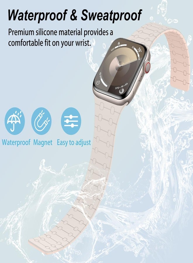 Amizee Compatible with Apple Watch Strap 49 mm 46 mm 45 mm 44 mm 42 mm 41 mm 40 mm 38 mm, Silicone Magnetic Sport Loop Bracelet for iWatch Ultra 2/Ultra Series 10 9 8 7 SE 6 5 4 (49/46/45/44/42, - Image 4