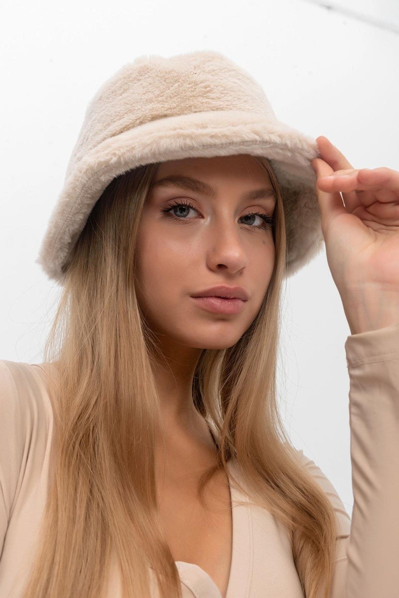 Saria Moda Saria Fashion Plush Bucket Hat  - Image 3