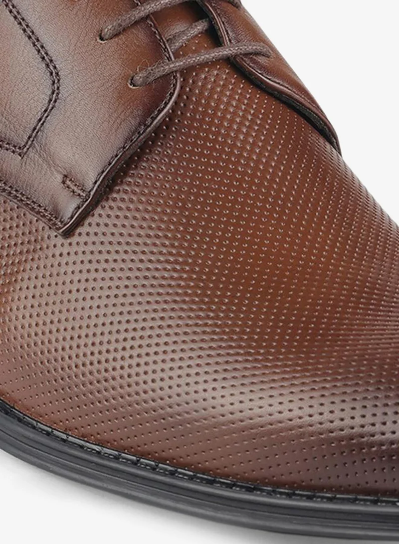 LBL by Shoexpress BROWN Men Lace-Up Leather Derby Shoes for Men | Best Price UAE