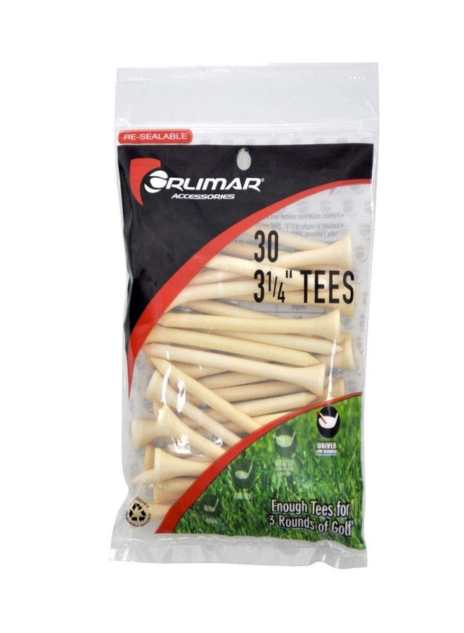 Orlimar Wooden Golf Tees 3 1/4-Inch, Natural (30-Count Individual Package)