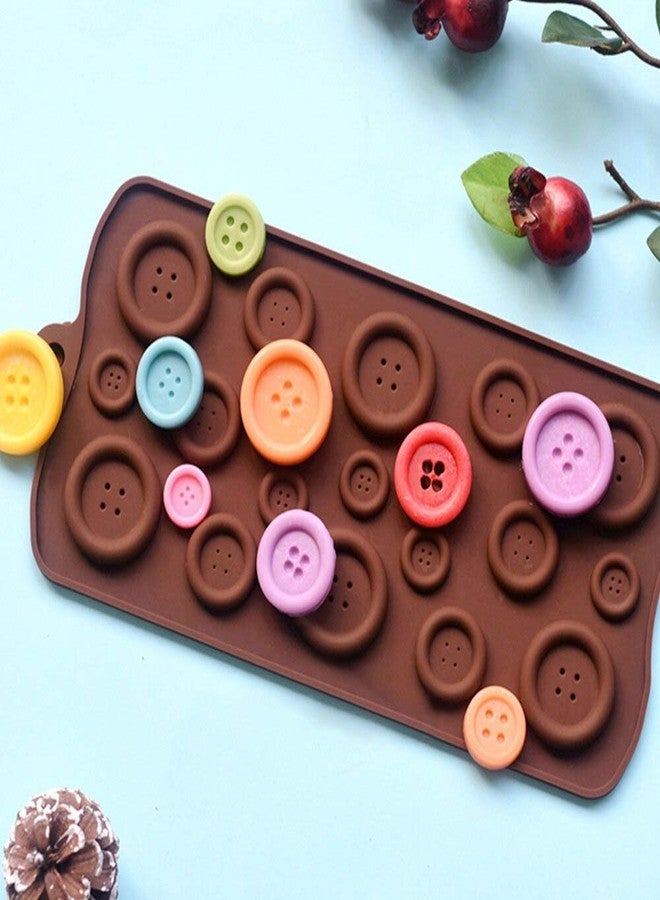 Kosh Button Shape Chocolate Mould -Perfect Small Thin Flexible Multicolor Silicone Ice Cube Candy Soap Jelly Chocolate Making Mould for Gift Ceremony(Button) - Image 5