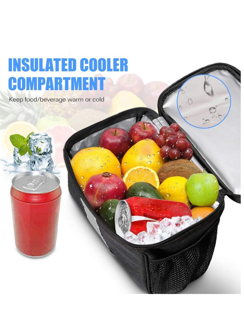 SOLARAE Bicycle Handlebar Bag, Heat Insulation and Thermal Insulation Bicycle Insulation Bag with Reflective Strip Outdoor Activity Bag Can Touch The Transparent Phone Bag(Black) - Image 5