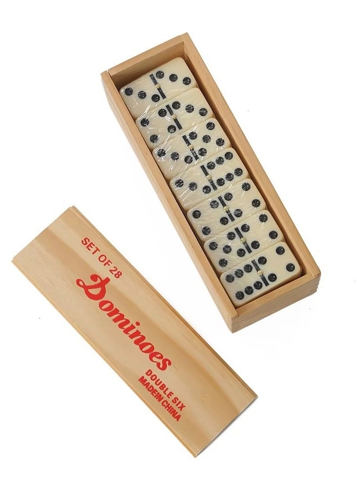 Domino Pack of 2 Double Six Professional Domino Tiles Dominoes Game Set With Wooden Case 28 Pieces - Image 2