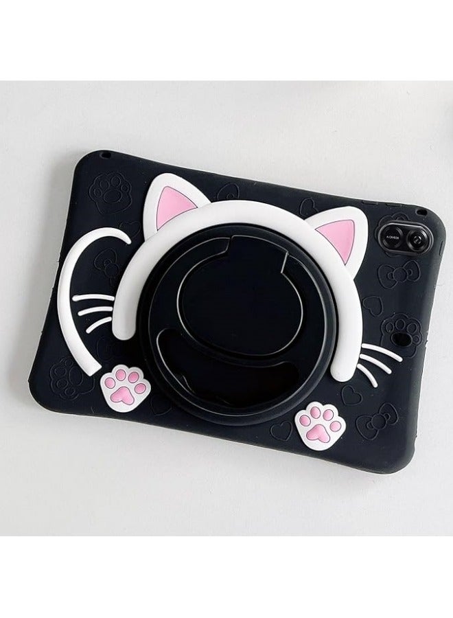 General Case Compatible with Honor Pad X9 Tablet 11.5 Inch 2023 Cover, Cute Cat Kids Case with 360° Rotating Handle Kickstand Shockproof Rugged Heavy Duty Kids Tablet Cover  - Image 2