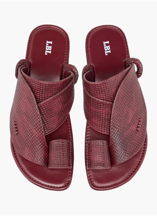 LBL by Shoexpress Men Textured Slip-On Arabic Sandals with Toe Loop  - Image 1