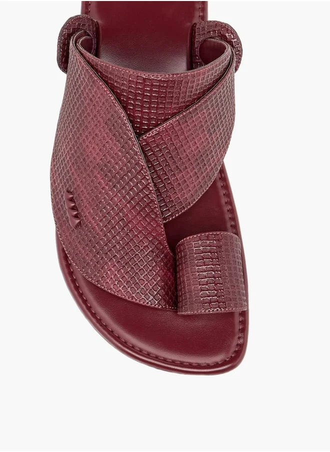 ال بي ال من شو اكسبرس Men Textured Slip-On Arabic Sandals with Toe Loop Ramadan Collection