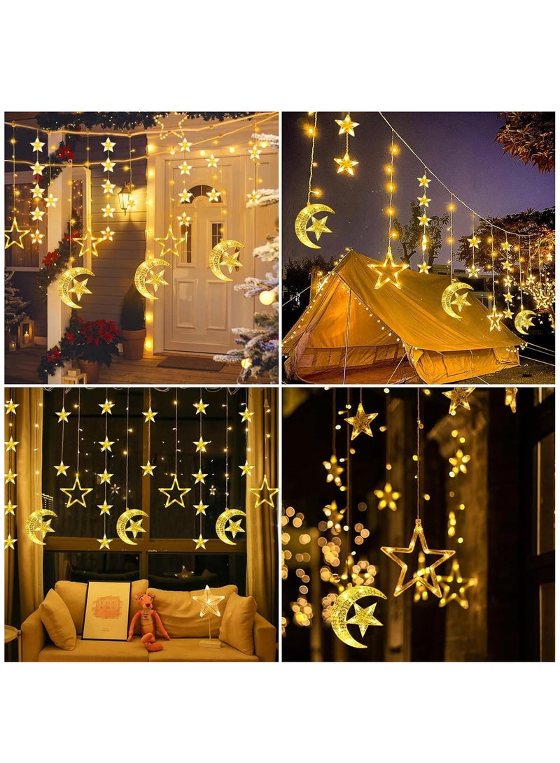 Yoawllty أضواء زينة رمضان يوواليتي على شكل نجوم وأقمار مع جهاز تحكم عن بعد وعلبة بطارية للمنزل - Image 2