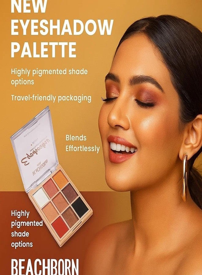 BEACHBORN Professional Makeup Eyeshadow Palette (Multicolor)| Matte| Shimmer | Beginner Friendly & Long Lasting Eye Shadow Palette | All In One Makeup Palette 9 Color Pallete 12.6g Shade No.3 - Image 4