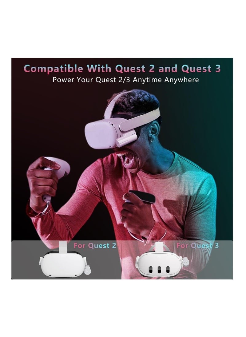 XICEN - Battery Pack for Meta Quest 3 and Oculus 2, Fast 18W 5000mAh Head Strap Battery Charger, Quest 3S/3/2 Accessories -Lightweight & Portable Rechargeble Extended Battery, Extend VR Playtime - Image 1