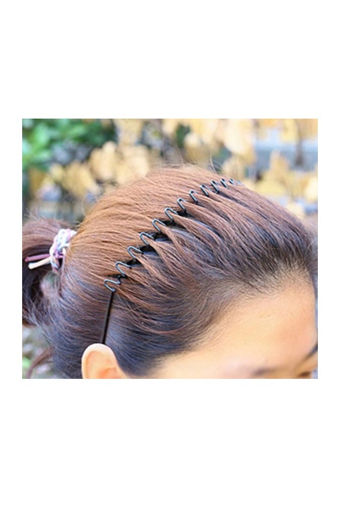 رباط شعر معدني، أسود – حزام رأس متين للتصفيف والاستخدام اليومي وثبات قوي - Image 2