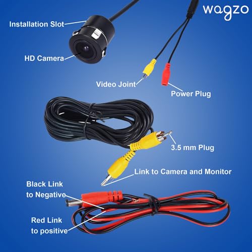 Wagzo AHD 1080P Car Reverse Camera|170° Wide Angle|IP68 Waterproof| Night-Vision Compatible with Car Android Monitors, Universal for All Cars, Bus & Truck - Image 5
