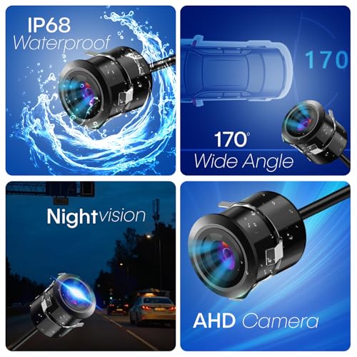 Wagzo AHD 1080P Car Reverse Camera|170° Wide Angle|IP68 Waterproof| Night-Vision Compatible with Car Android Monitors, Universal for All Cars, Bus & Truck - Image 3