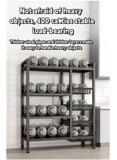 EXCLIFE 4-layer 4-net household multifunctional movable storage rack black 135*32*80  - Image 4