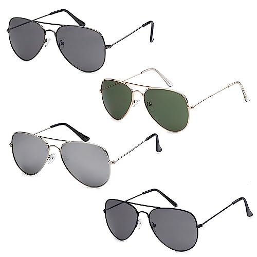 Got Shades Aviator Sunglasses for Men & Women - 100% UV Protection Classic Pilot Aviator for Mens - Sunglasses Pack of 4 - Image 1