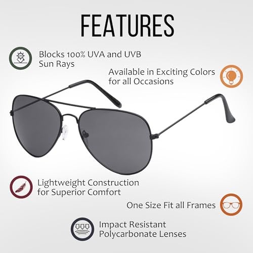 Got Shades Aviator Sunglasses for Men & Women - 100% UV Protection Classic Pilot Aviator for Mens - Sunglasses Pack of 4 - Image 3