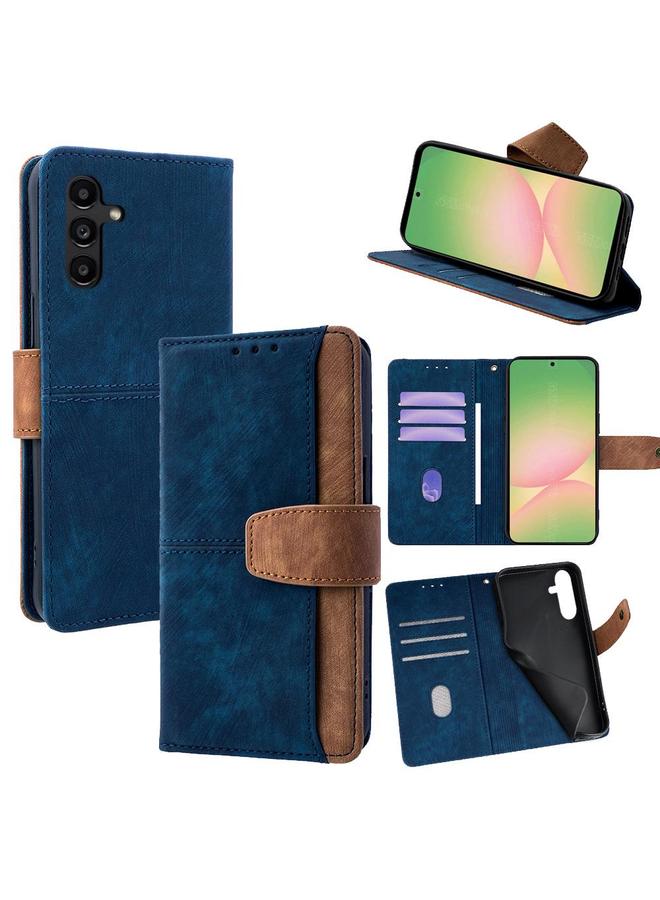 اس-توب جراب لهاتف Samsung Galaxy A55 5G مصنوع من الجلد الملون مع خياطة ملمس الجلد وحجب RFID - Image 1