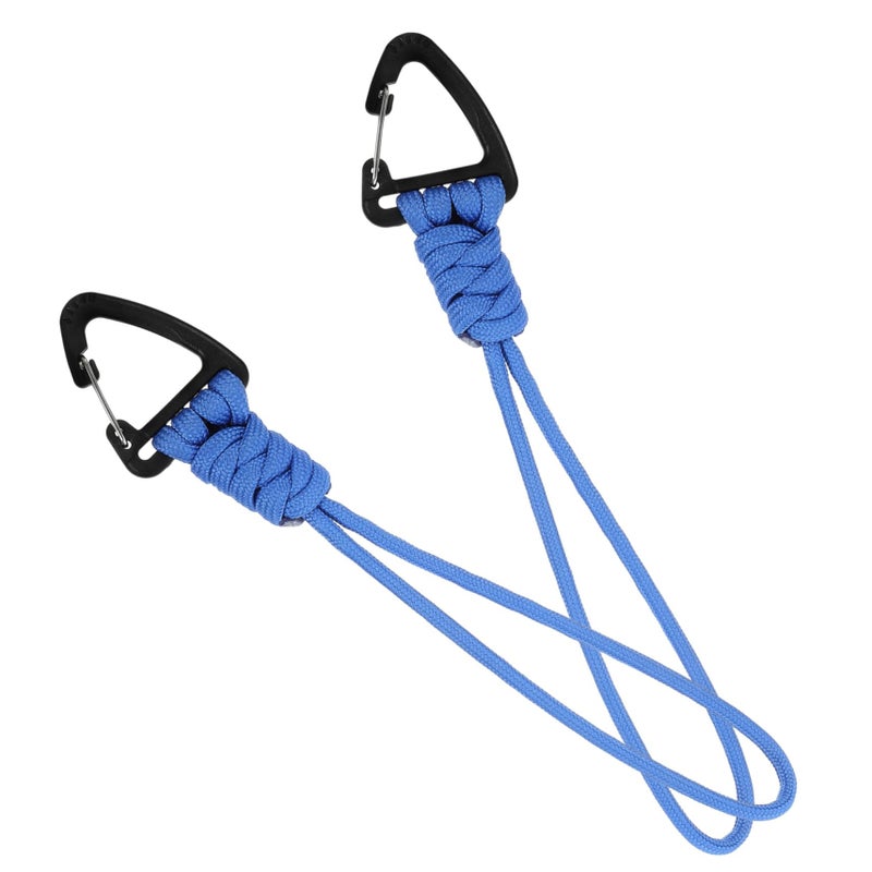 2 Pack Black Carabiner Lanyard Keychain for Tools Keys and Outdoor Activities - Image 2